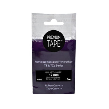 Brother TZ-335 compatible BLANC/NOIR, 12mm - Goodshop Canada